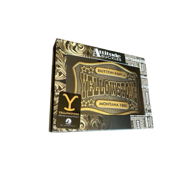 Dutton Ranch Yellowstone Montana Silversmiths Attitude Belt Buckle Western Men’s - Picture 2 of 4